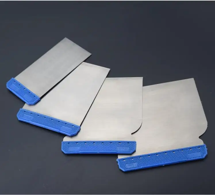 Body Filler Applicator Set 4 Pcs Auto Paint Tools Car Putty Knife Steel Sheet Putty Spreaders Metal Blade Automotive Repair Kit