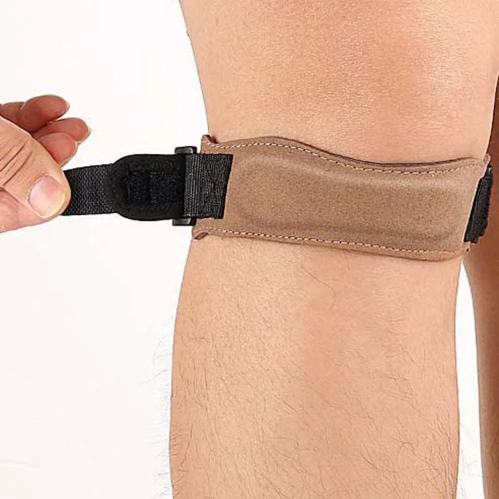 Ceinture de Genou Patella Marron Cuir Superfibre SBR ABS