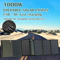 Sac de charge solaire pliable 1000W – Double sortie USB et DC, alimentation portable pour le camping, la randonnée et les situations d'urgence 1