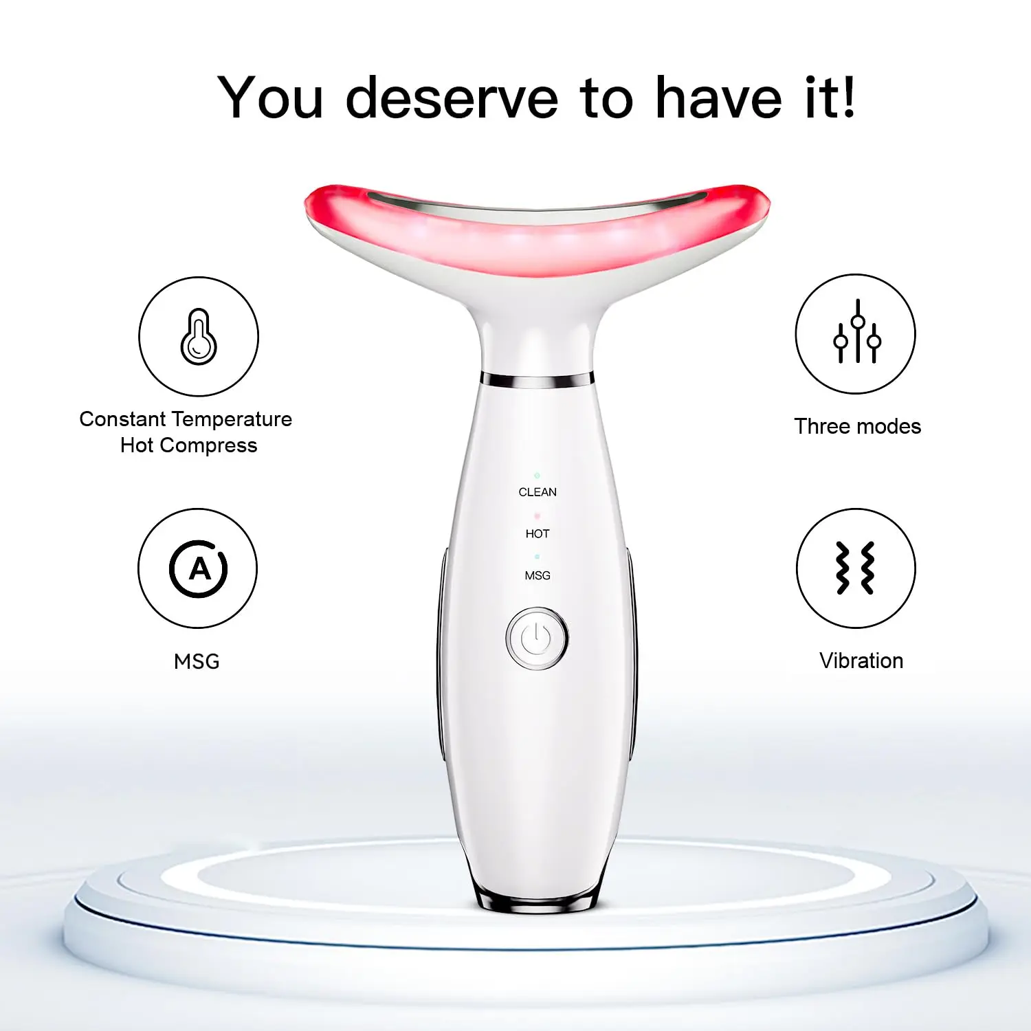 3 in 1 EMS Neck Facial Beauty Device with Thermal Neck Lifting Vibration LED Facial Massager Double Chin Remover Skin Care Tool