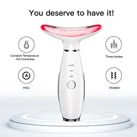 3 in 1 EMS Neck Face Beauty Device with Thermal Neck Lifting Vibration LED Facial Massager Double Chin Remover Skin Care Tool 2