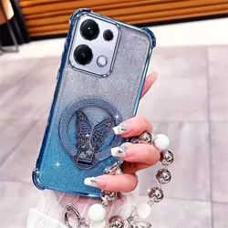 Enhanced Beaded Butterfly Glitter Phone Case - Shockproof Soft Cover - Moto G24 (4)