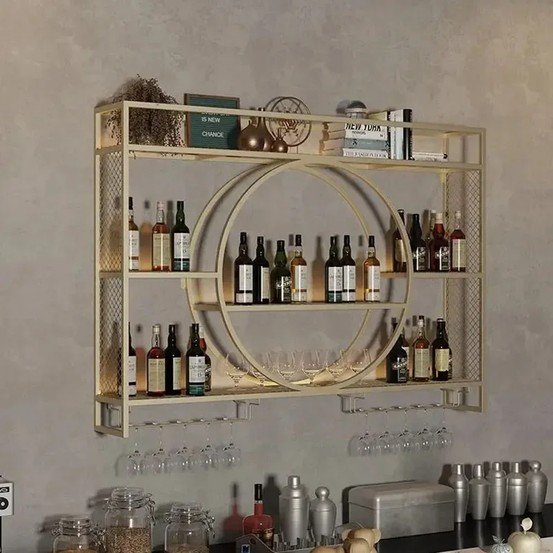 Wine Rack Coffee Bar Cabinet Shelf Bar Cabinet Designer Bottle Storage Display Bathroom Spice Rack Kitchen Organizer Bar Para Hogar Home Furniture