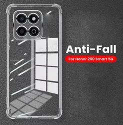 Premium Clear Shockproof TPU Soft Case for Honor 200 Smart 5G - Slim Camera Protection Cover (Transparent)