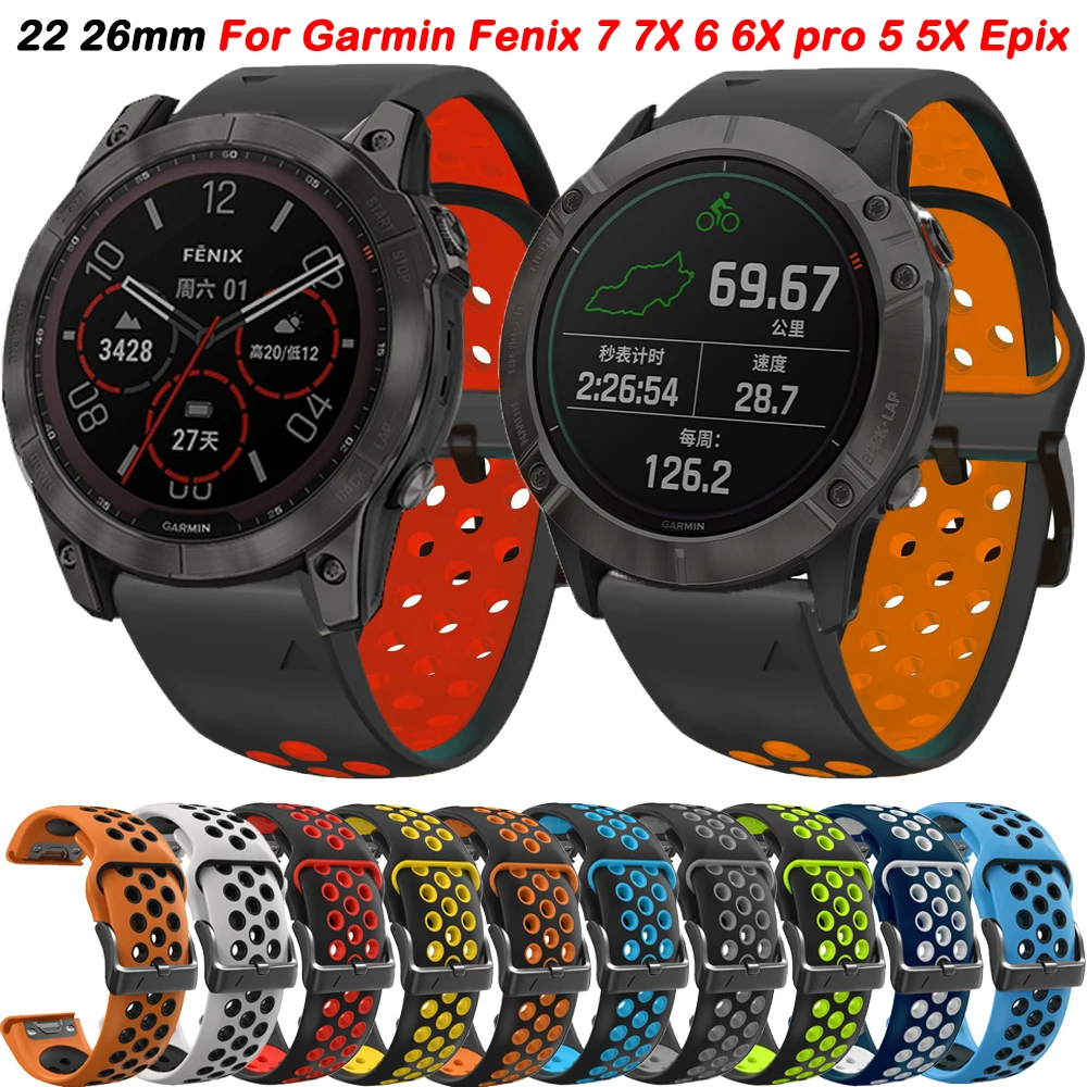 

Correa For Garmin Fenix 7 7X 6 6X Pro 5 5X Plus 3 3HR Epix Gen 2 Enduro Mk2 Strap Quickfit 22mm 26mm Silicone Watchband Bracelet