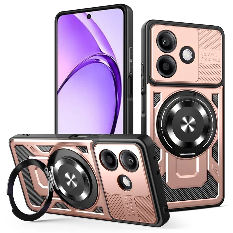 Shockproof Armor Magnetic Ring Stand Phone Case with Magsafe Wireless Charging Compatibility