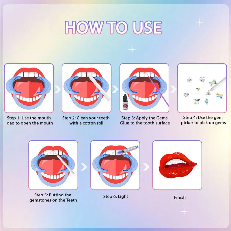 전문 치아 보석 키트 DIY 크리스탈 쥬얼리 키트 치아 보석 키트 치아 치아 쥬얼리 스타터를위한 유행 치아 보석 키트