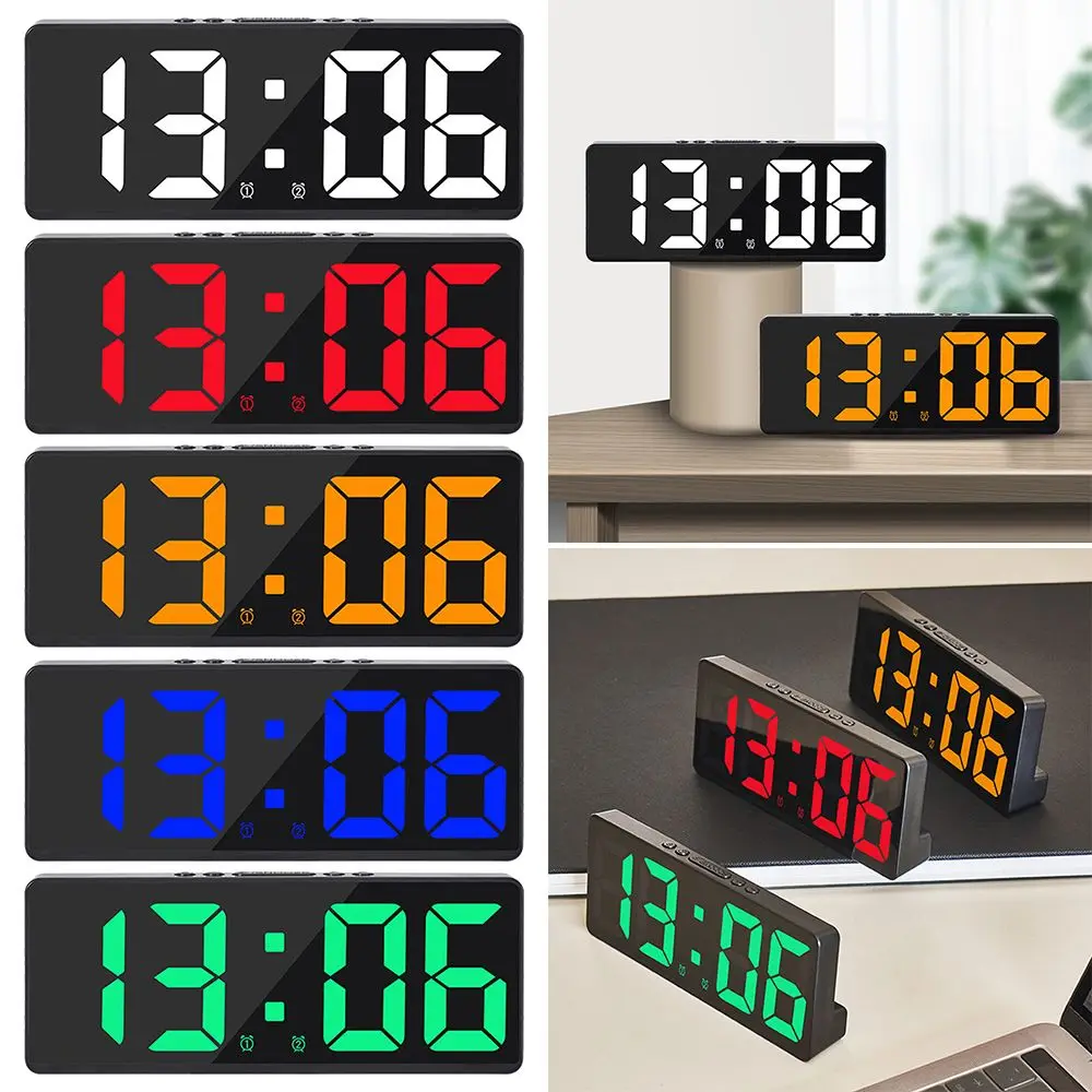 Bedside Table Backlight Nightlight Temperature Calendar Electronic Clock Alarm Clock LED Digital Large Number