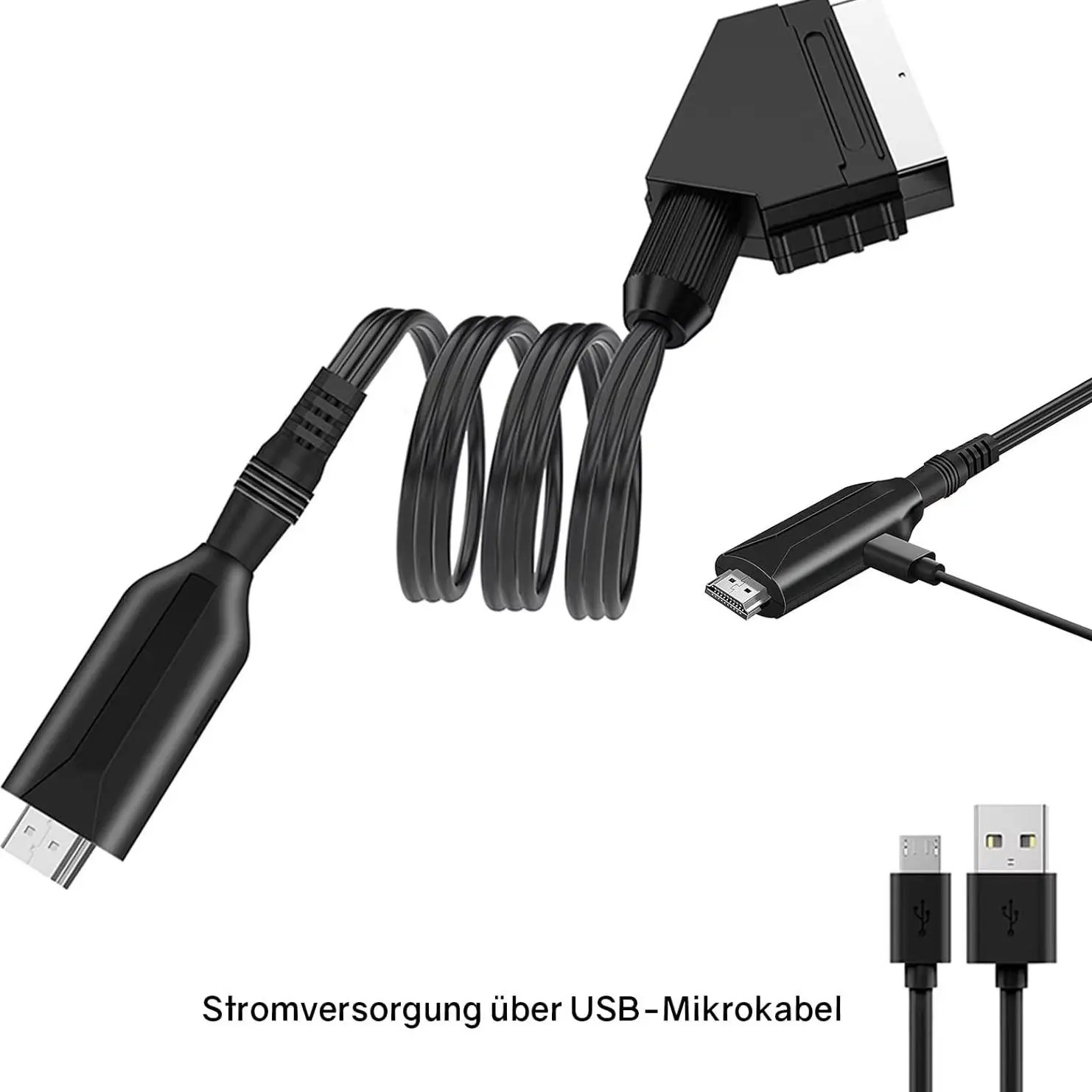 Scart to HDMI adapter converter 1080P with input cable output port for HDTV STB VHS Xbox PS3 DVD