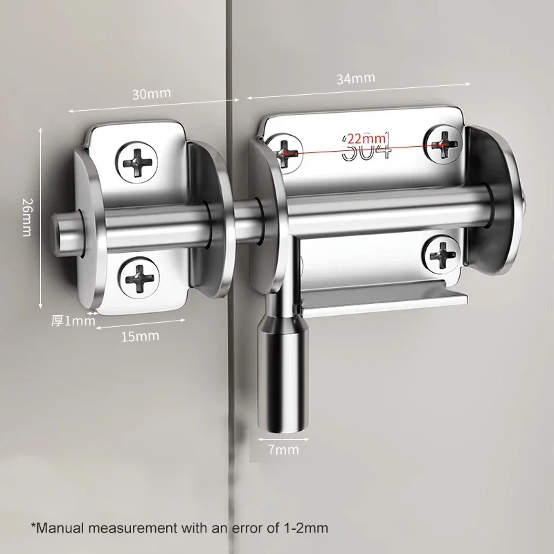 Door Latch 304 Stainless Steel Door Latch Small Mini Solid Sliding Bolts Latch Hasp Home Hardware Gate Safety Toilet Door Lock