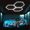 Car Detailing LED Hexagon Light Garage high brightness 6500K Daylight White inkable Plug-in Ceiling Light for Garage Workshop 1