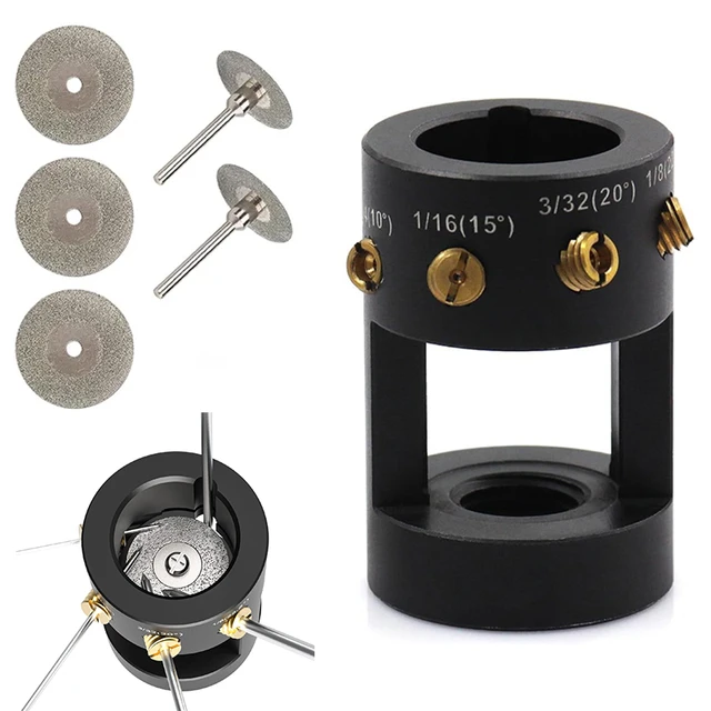 3mirrors Aluminum Tungsten Electrode Sharpener Grinder Head TIG Welding  Tool with Cut-Off Slot Multi-Angle & Offsets, 5X 25mm Double Diamond  Wheels