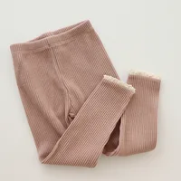 Baby Pants 2022 Knitted Candy Color Bottoms Outfits Toddler Girls Ribbed Leggings Striped Casual Trousers Baby Girls Clothes 6