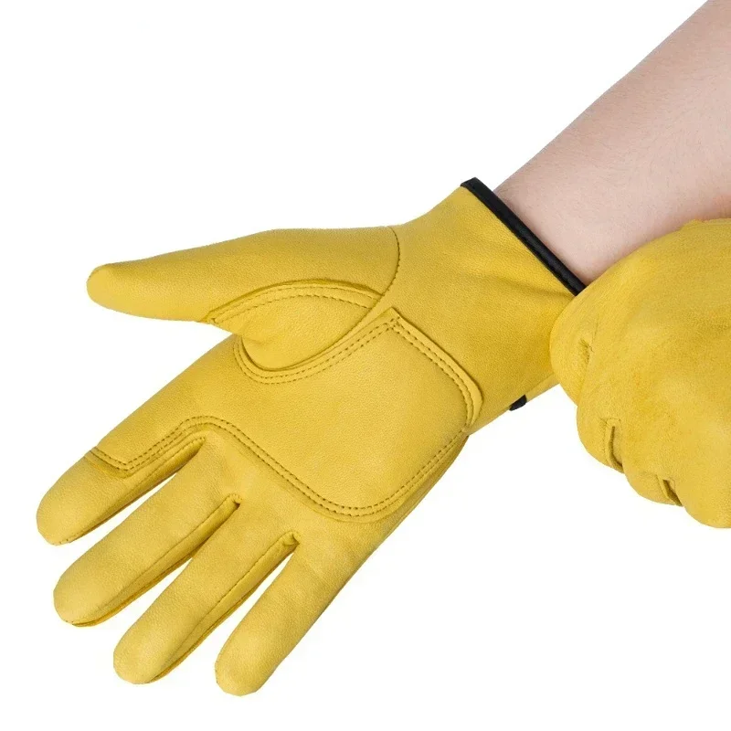 Work Gloves Protective Gloves Gardening Gloves Sheepskin Leather Workers Work Welding Safety Protection Garden Sports Motorcycle Driver Wear-resistant Gloves