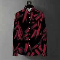 Nouvelle chemise homme 2026 à manches longues, motif peinture à l'encre et graffiti, infroissable, décontractée, polyvalente, pour le bureau et les trajets quotidiens 5