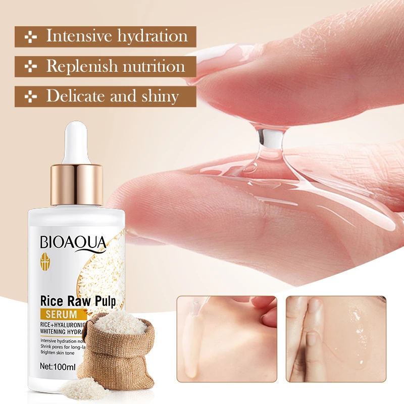BIOAQUA White Rice Face Serum Moisturizing Anti Wrinkles Anti-Aging Whitening Facial Essence Skin Care for Face