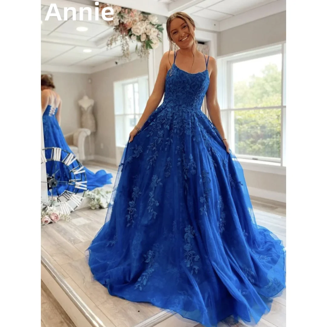 

Annie Navy Blue Prom Dresses Lace Tulle Wedding Evening Dresses Graduate Party Dresses Special Occasion Vestidos De Noche2024