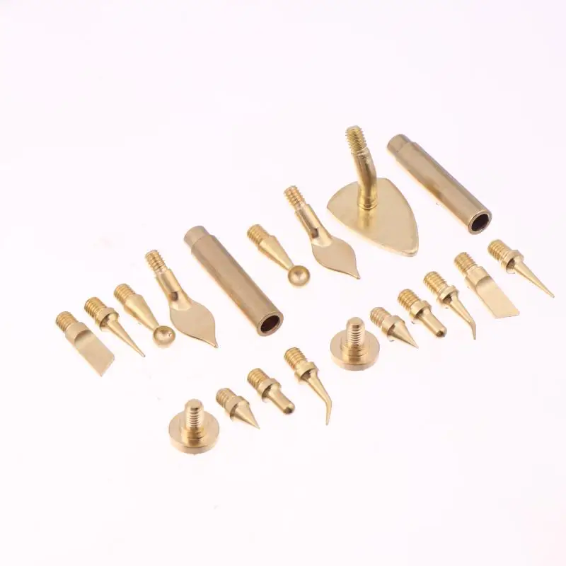 Gold 7/9/10Pcs Heat Insert Nut Iron Tip M2 M3 M4 M5 M6 M8 Brass Thread Embedded Kit Tool For Plastic 3D Printer Soldering Iron
