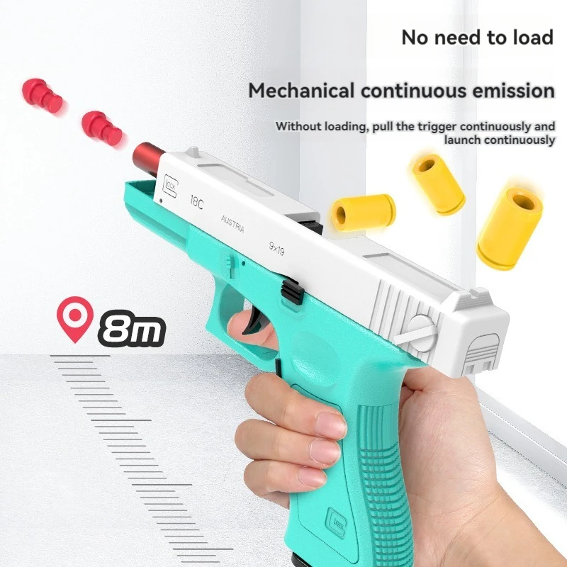 G18 Toy Gun Soft Bullet Shell Ejecting Gun Toy Alloy M1911 Colt Pistol Handgun Manual Airsoft for Adult Boy Shooting OutdoorGame 5