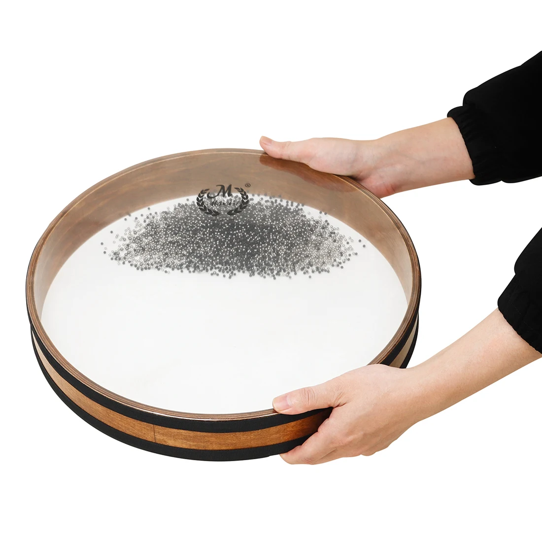20-Zoll-Handtrommel mit Ozeanwellenperlen und gefüllten Stahlkugeln, Percussion-Instrument, Wellentrommel für frühes Lernen von Kindern und Babys – Detail 2