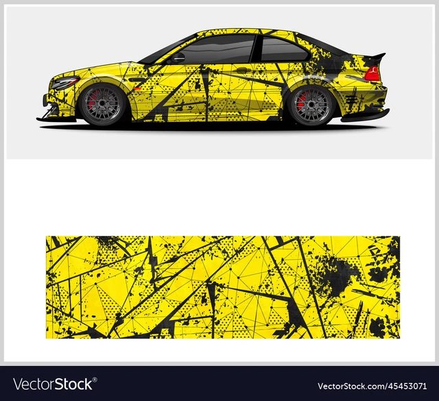 Gray Car Body Film Wrap Sticker Decal Decorative Cut Body Racing