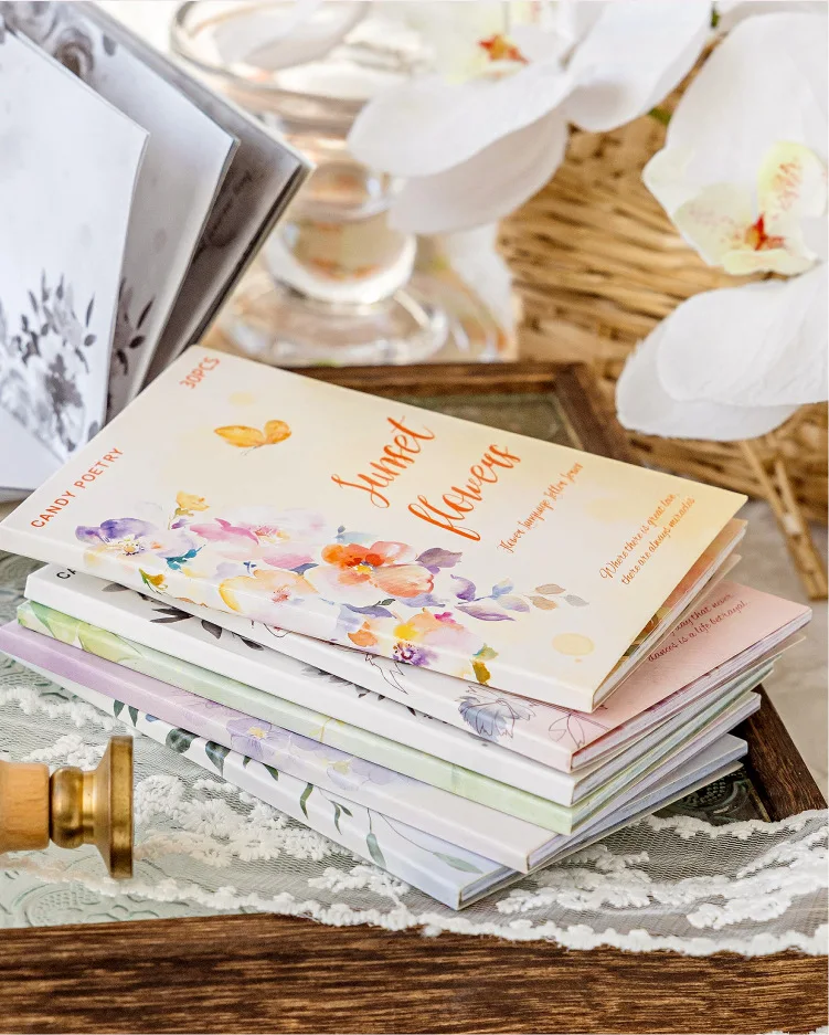 30 teile/los Memo Pads Material Papier floral briefkopf Junk Journal Scrapbooking Hintergrund Dekoration Papier – Detail 16