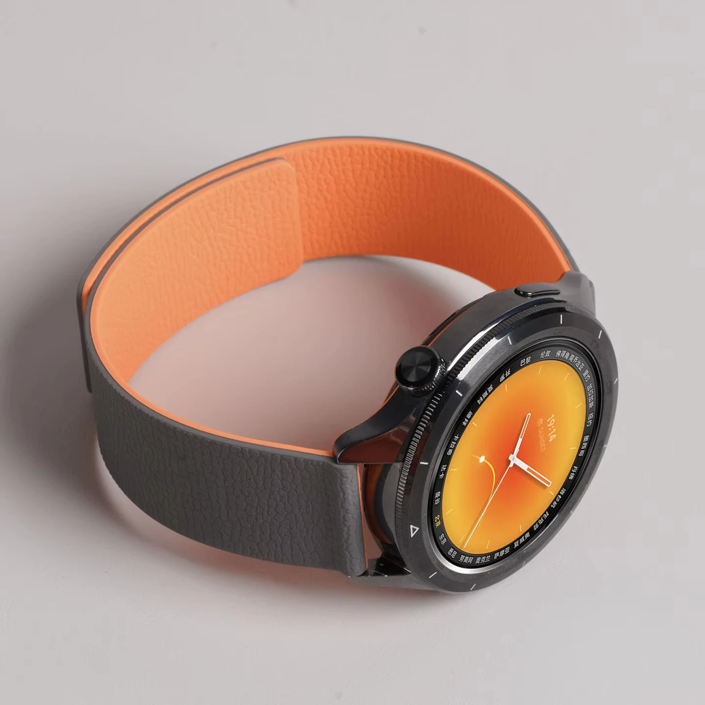 Magnetic Loop Silicone Lychee Pattern Bracelet Strap, 18mm-22mm
