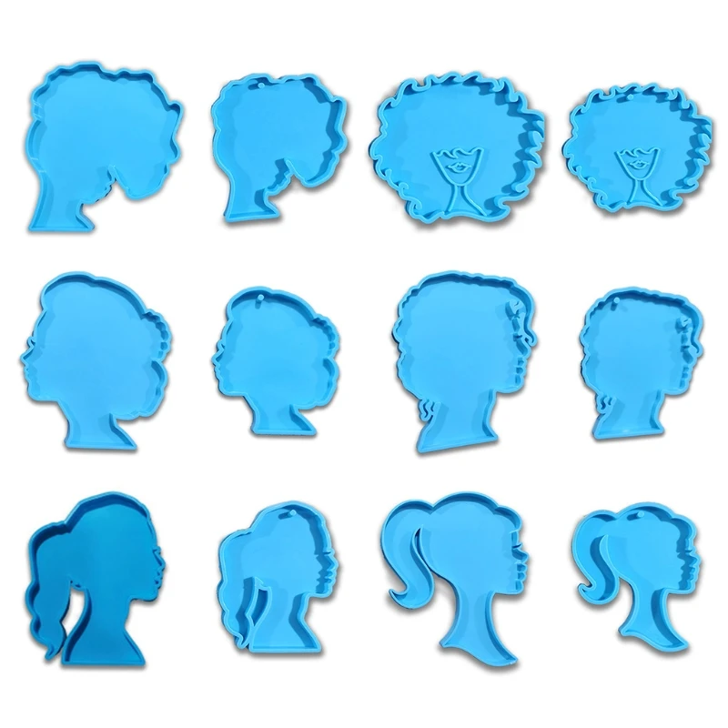 

Human for Head Series Epoxy Resin Mold Keychain Pendant Silicone Mould DIY Crafts Jewelry Casting Tool