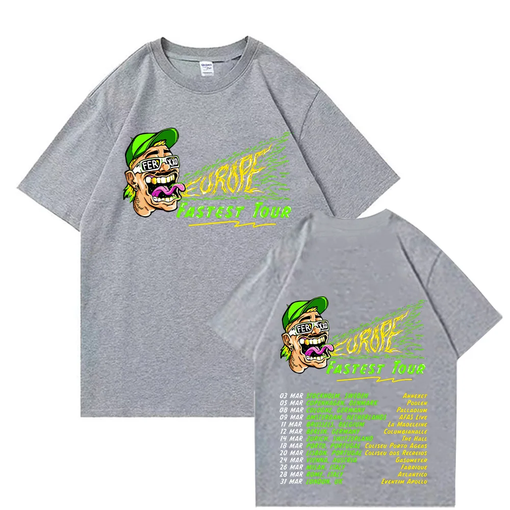 Feid Ferxxo Tour 2025 T-shirts Rapper Tshirts Short Sleeve Hiphop TShirts Unisex Y2K Tshirt High Quality Cotton Women Men Tops 3