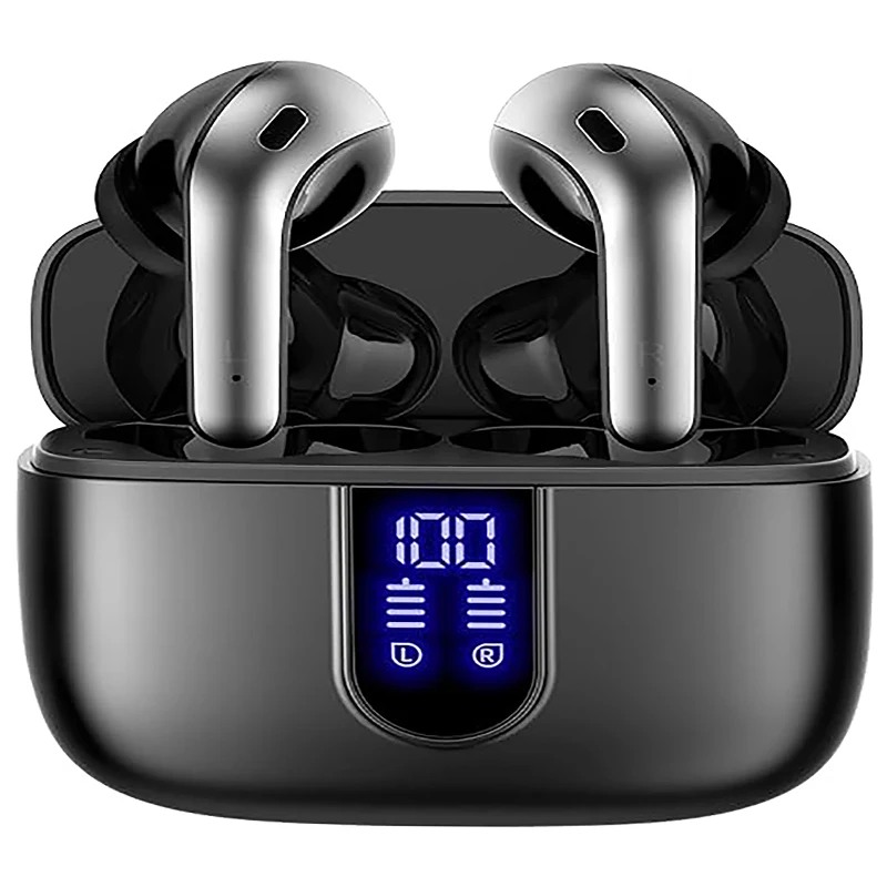 

Wireless Earbuds Bluetooth Headphones, 40H Playtime Stereo IPX5 Waterproof Ear Buds, LED Power Display Cordless in-Ear Earphones
