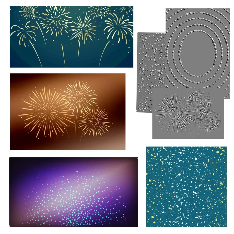 NewChristmasHotFoilFireworksPartyBackgroundScrapbooking