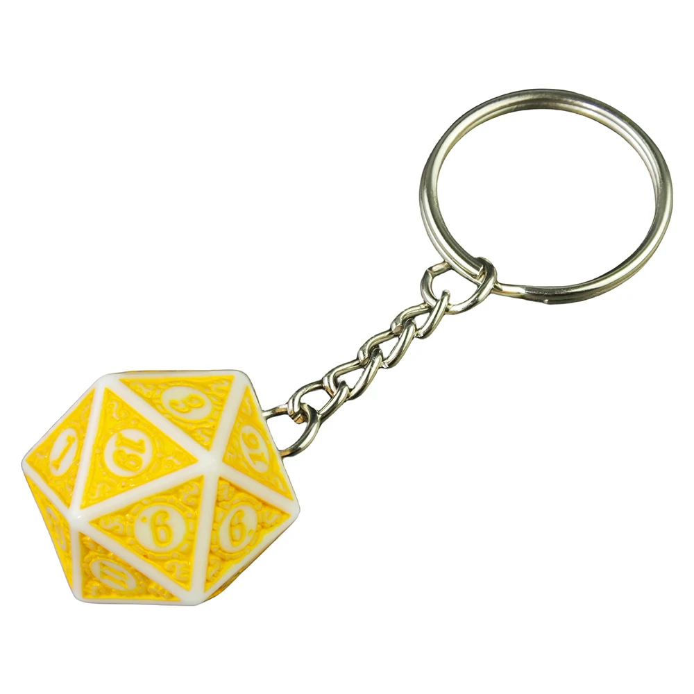Polyhedral Keychain Funny Acrylic D20 Dice Key Ring For Women Men Handbag Pendants DIY Accessories Gift acrylic dice