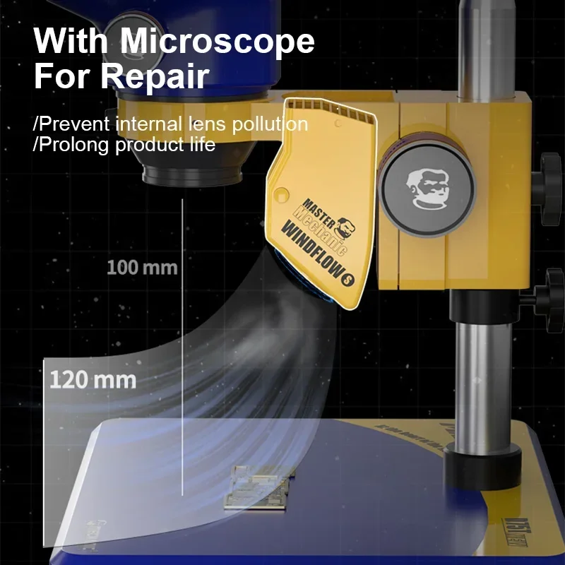 MECHANIC WindFlowS Microscope Fume Extraction Instrument Motherboard PCB Repair Soldering Smoking Extraction Smoke Exhaust Fan Soldering Microscope