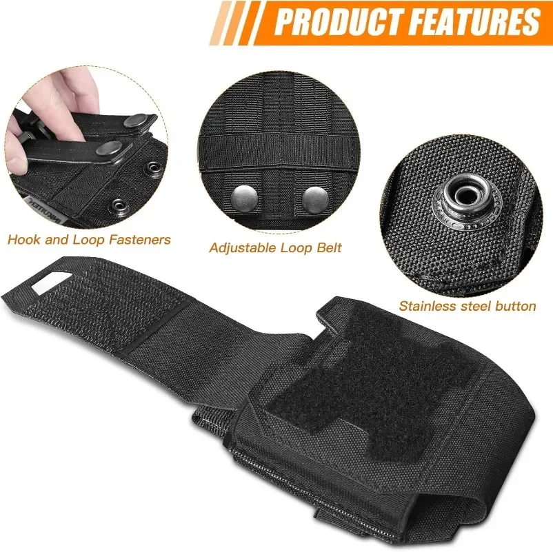 Shackles Holder tactical handcuffs Handcuffs Molle Pouch Shackles Case Universal Holster Quick Release Standard Cuffs for Vest 2