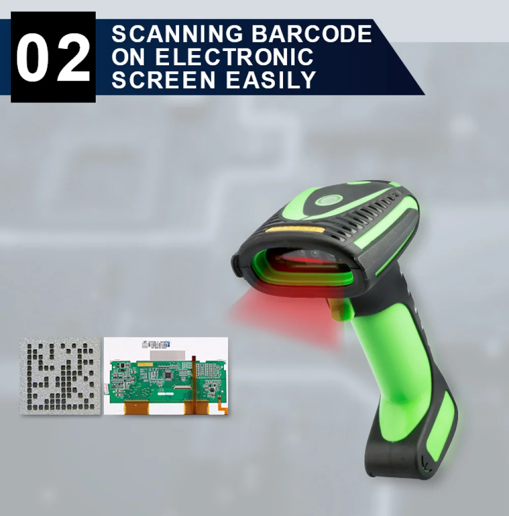 Wireless 2.4G Industrial 2D Barcode Scanner IP65 DPM Shock Proof extra High Performance