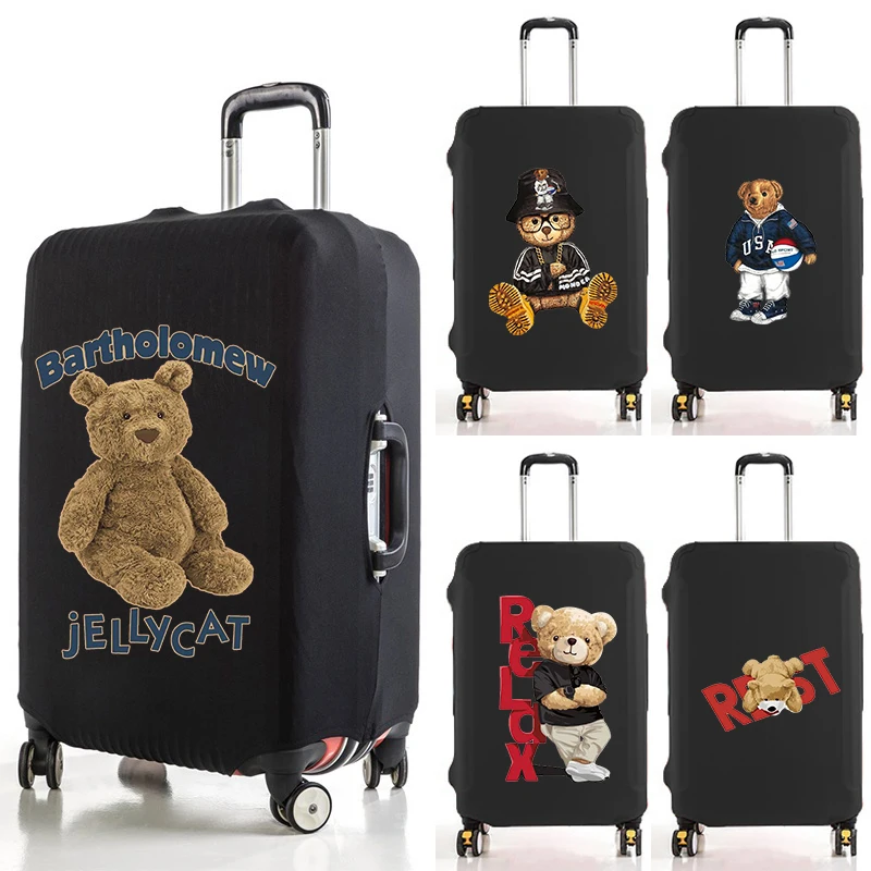 

Thicken Luggage Cover Cute Bear Print Travel Accessory Elastic Bag Luggage Cover for 18-32 Inch Suitcase Elastic Dust Cover