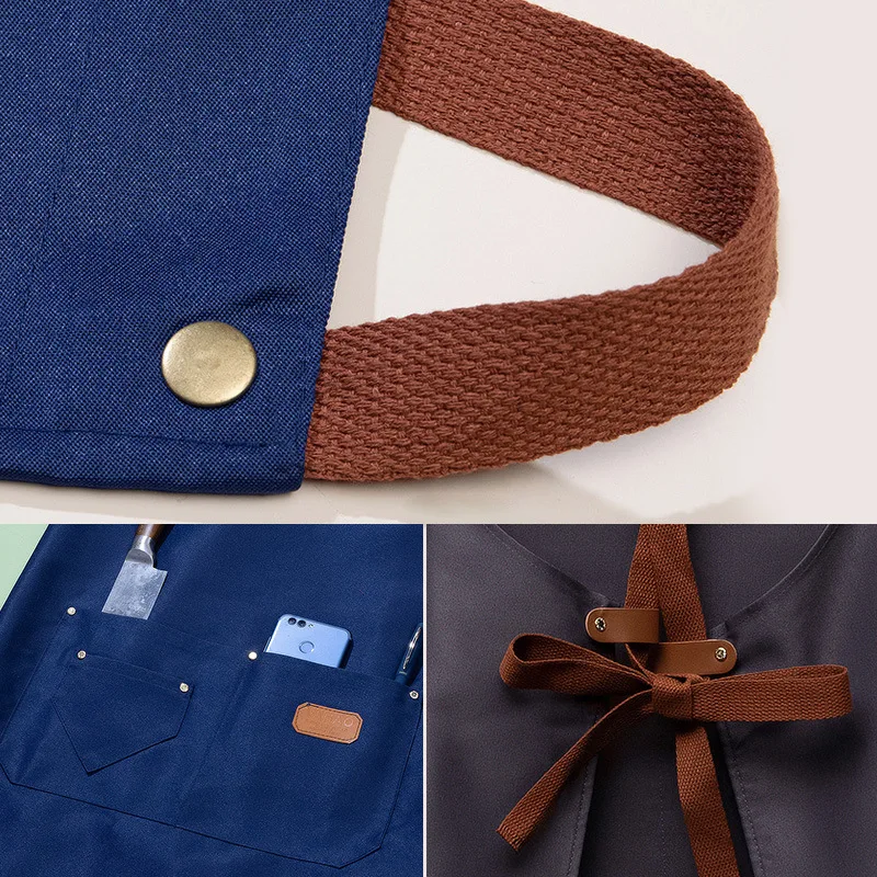 Kitchen Apron Waterproof Cross Adjustable Webbing Restaurant bar Barbershop Work Apron