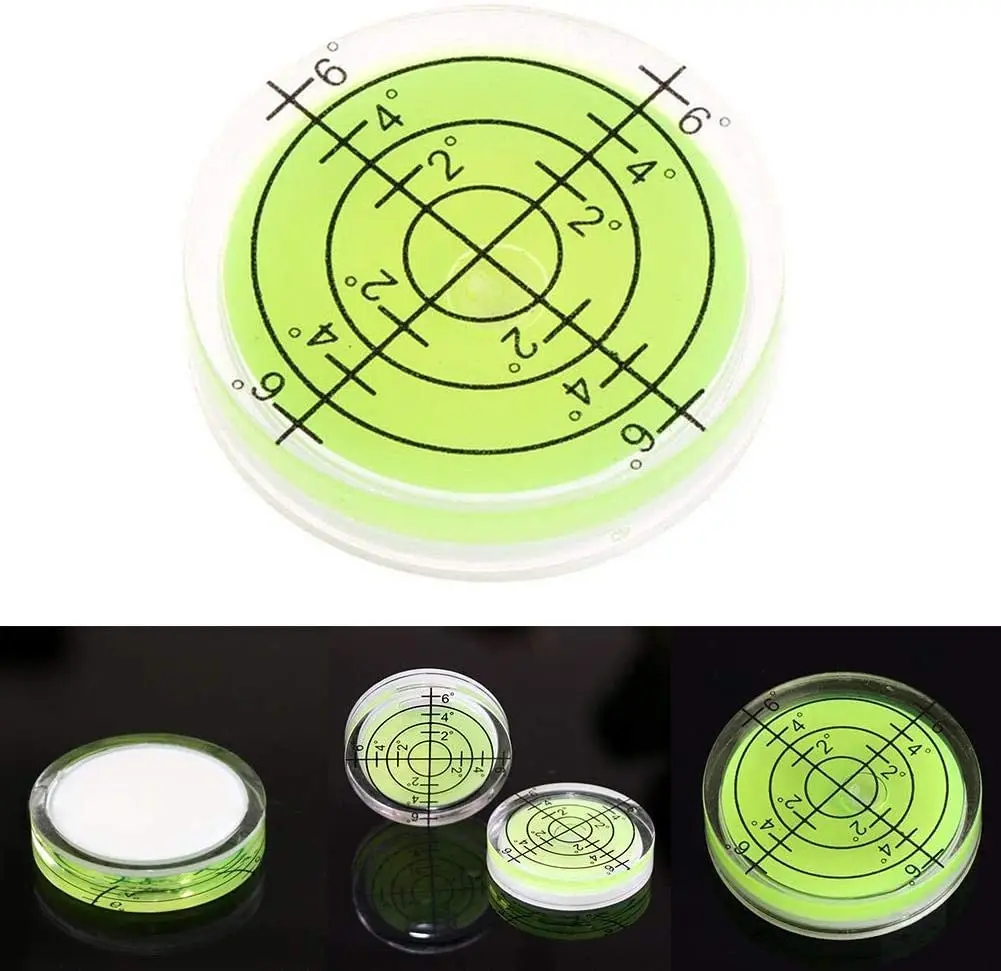 32x7mm Round Spirit Level Circular Bubbles Levels Green Color Bubble