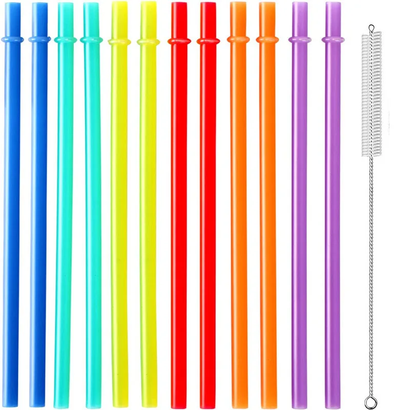 20 Pieces Reusable Drinking Straws Colorful Plastic Straws Clear Glitter  Unbreakable Straw with Cleaning Brush for Party 9inch - AliExpress
