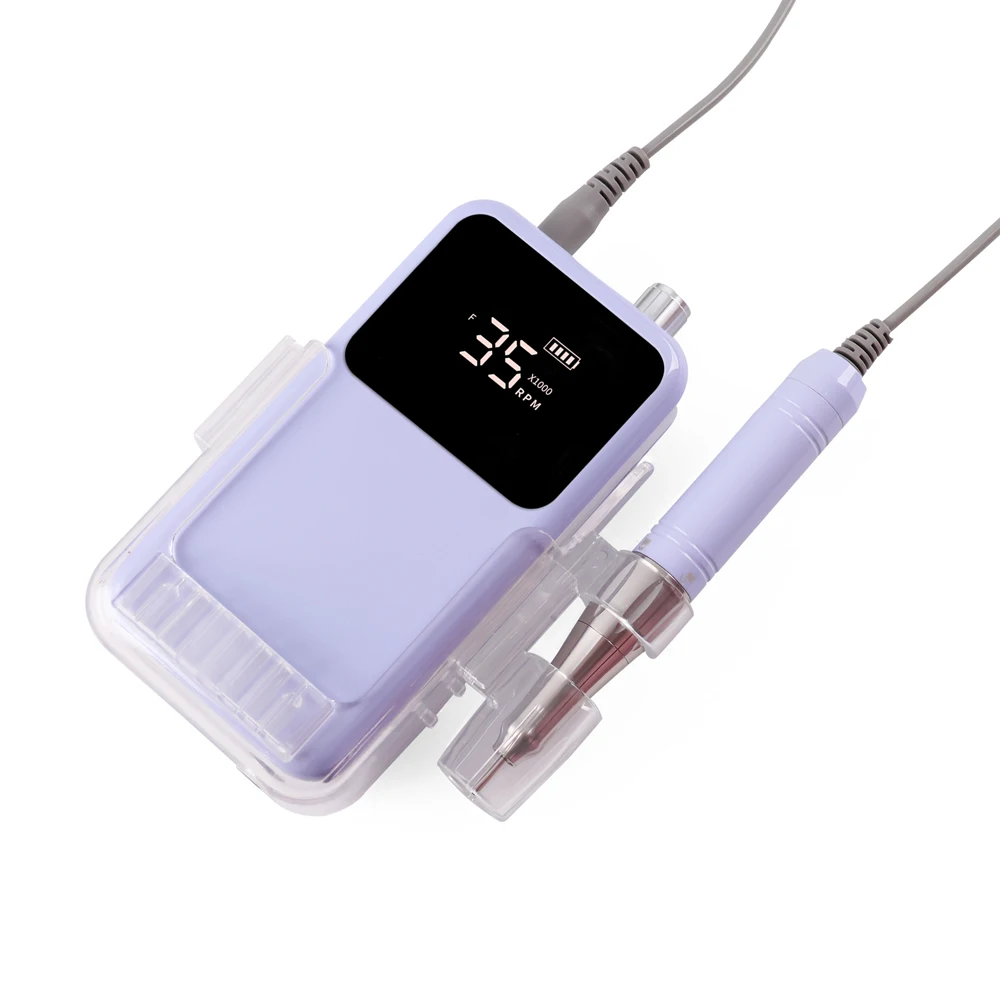 35K Violets Desktop Cordless Base Electric Nail Drill Machine 35000rpm Manicure Pedicure Rechargeable Battery Wireless Coreless 4