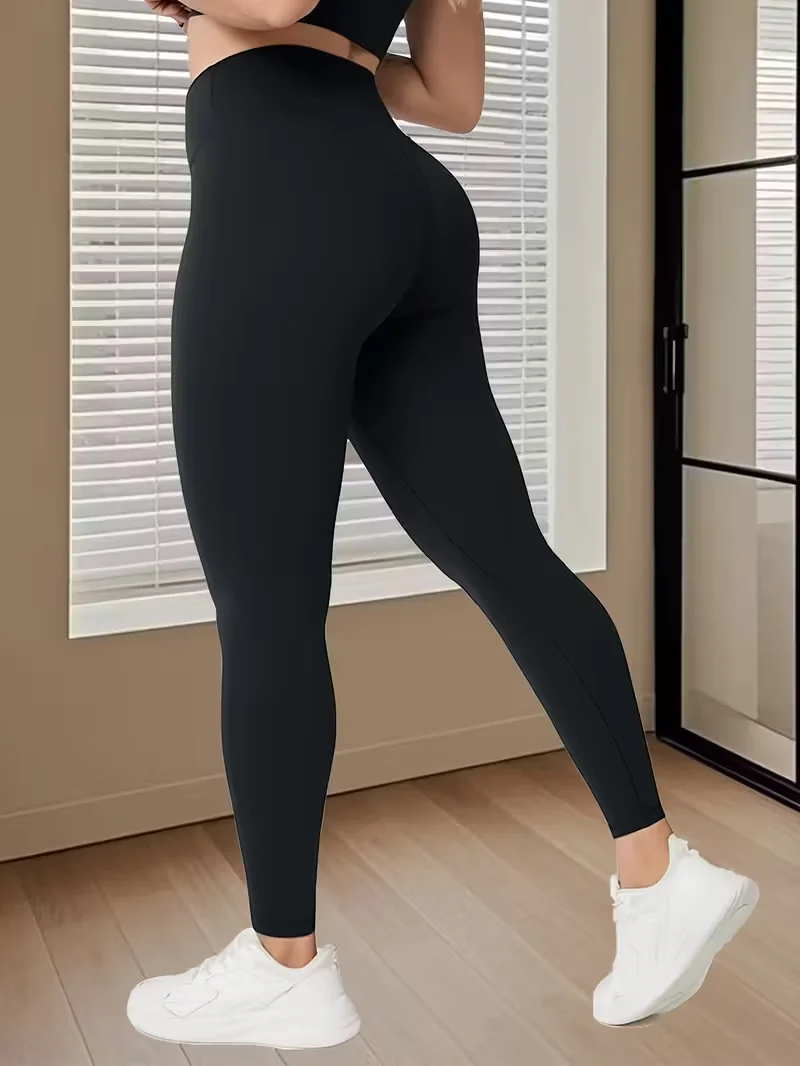 Womens High Waisted Yoga Pants Booty Lifting Tummy Control Workout Leggings Opaque Black Ideal Bottoms For Gym Running Jeans New 3