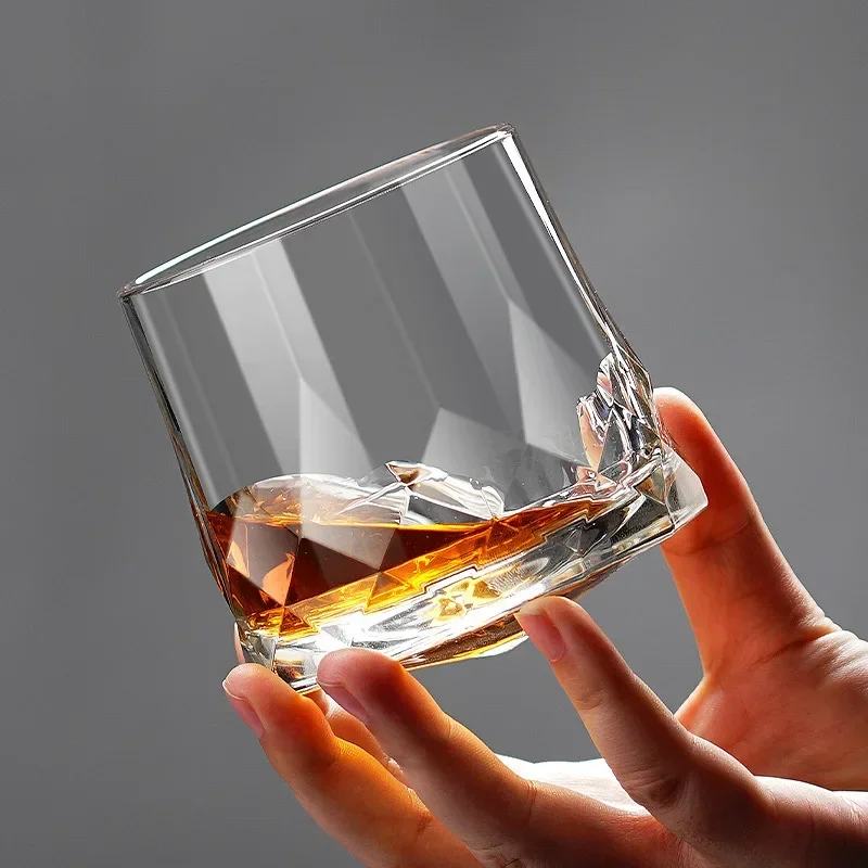Novel Creative Thick Crystal Whiskey Tumbler Glass Spinning Tops Design Hammer Glasses Of Wine Brandy Cup Wineglass whiskey glass,crystal glass cup