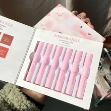 

6 PCS Cute Pig Lip Glaze Set Matte Velvet Student Lipstick Is Not Easy To Fade