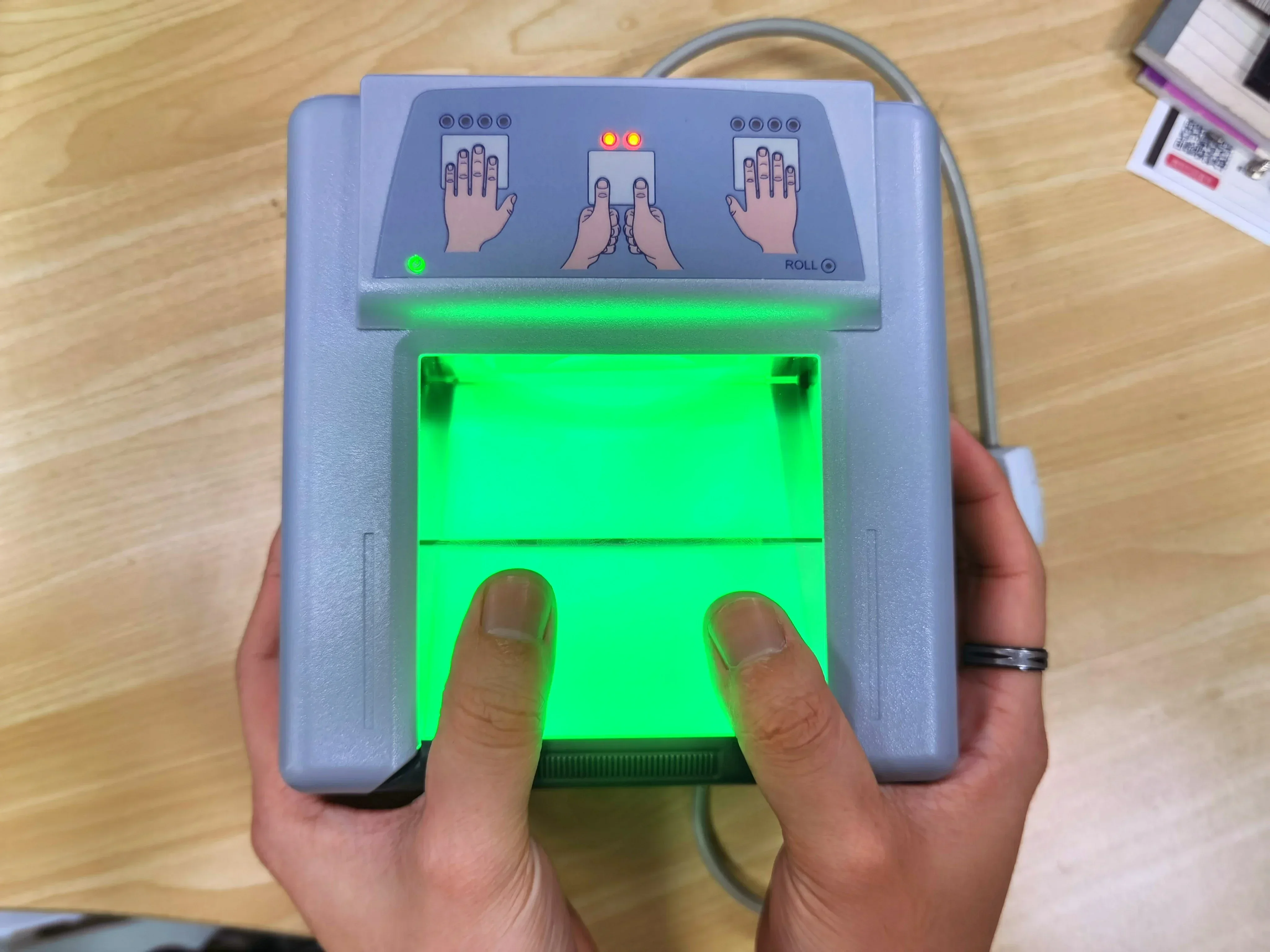 HFSECURITY 고품질 4 4 2 지문 스캐너 스마트 500DPI Bio7Plus 무료 SDK가 포함된 10개 지문 스캐너