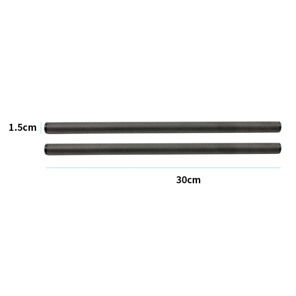 2PCS 10cm 25cm 30cm 40cm Carbon Fiber Tube Rod w/ 15mm Telephoto Lens Support fo