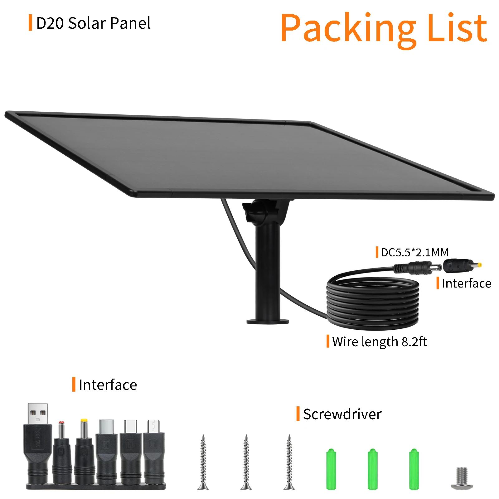 20W Solar Panel DC 12V High-Efficiency Monocrystalline IP66 Waterproof Solar Battery Charger For Hunting Camera Outdoor Camping solar battery charger