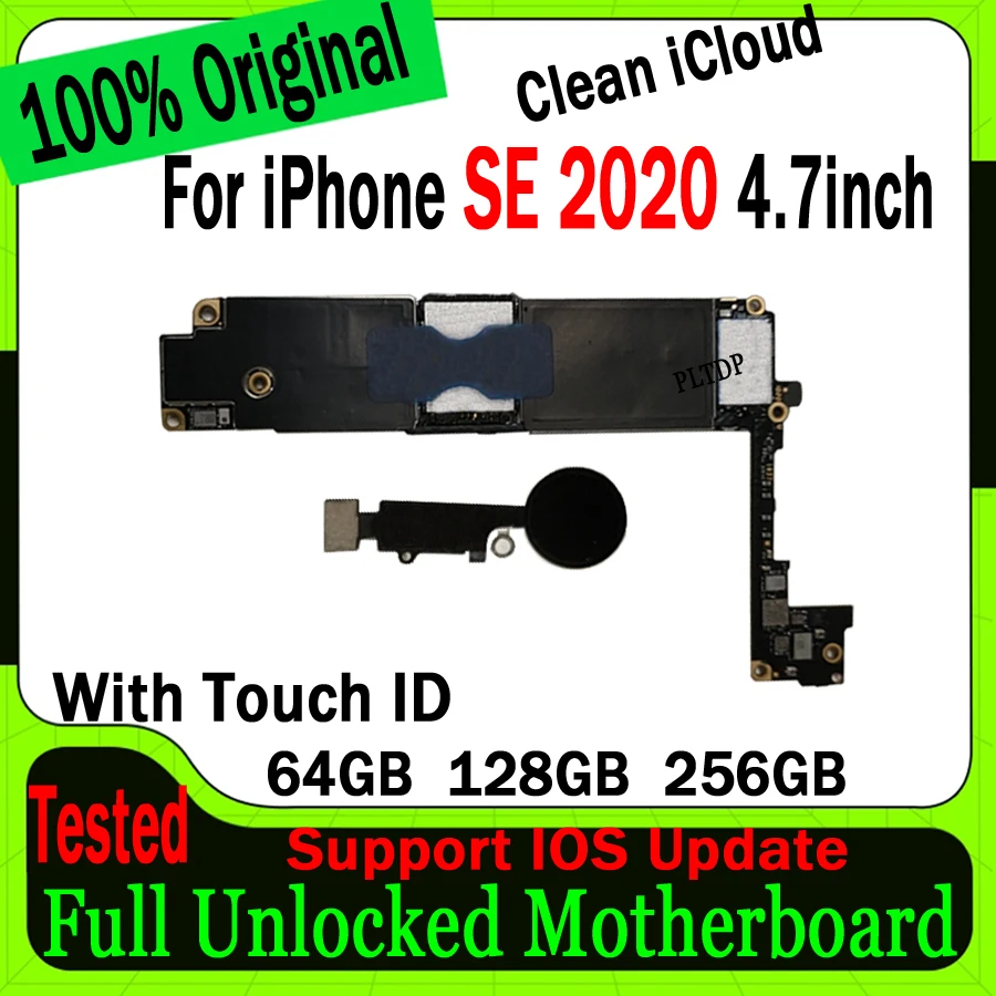 

100% Original Unlock For IPhone SE 2020 SE2 Motherboard Full Tested Logic Board Support Update Mainboard Clean ICloud Plate