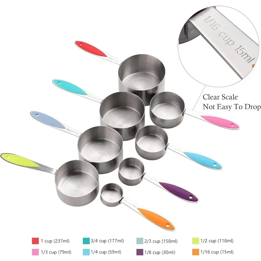 Stainless Steel Measuring Cup Magnetic Spoon Set Multifunction for Seasoning Flour Baking Cake Ideal Gift Kitchen Tools 17pcs kitchen measuring spoons measuring spoon set electronic measuring spoon measuring cup and spoon set