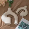 CAPIRON Ceramic White Nordic Vase of 2 Modern Minimalist Decorative Table Centerpiece Wedding Dining Living Room Office Decor 4