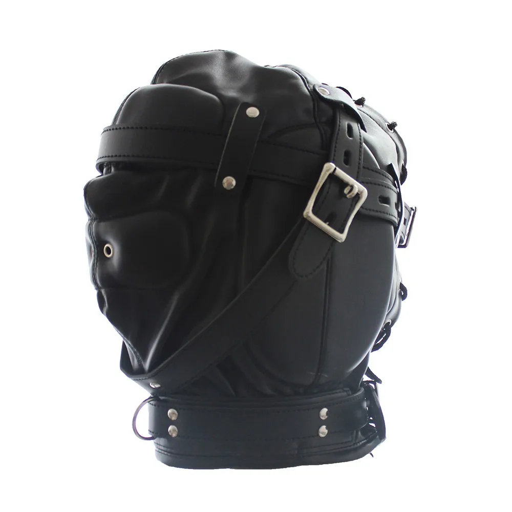 Cappuccio bdsm maschera bondage e kit di restrizione nero_voghion.com